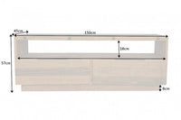 FINCA Solid TV lowboard 150cm natural recycled pine wood industrial design