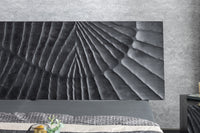 Design Bett SCORPION 180x200cm schwarz Mangoholz 3D Schnitzerei Massivholz Doppelbett