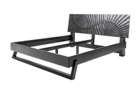 Design Bett SCORPION 180x200cm schwarz Mangoholz 3D Schnitzerei Massivholz Doppelbett