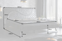 Design Bett SCORPION 180x200cm schwarz Mangoholz 3D Schnitzerei Massivholz Doppelbett