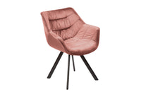 THE DUTCH COMFORT design chair velvet retro style with armrests