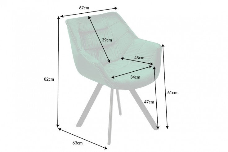 THE DUTCH COMFORT design chair velvet retro style with armrests