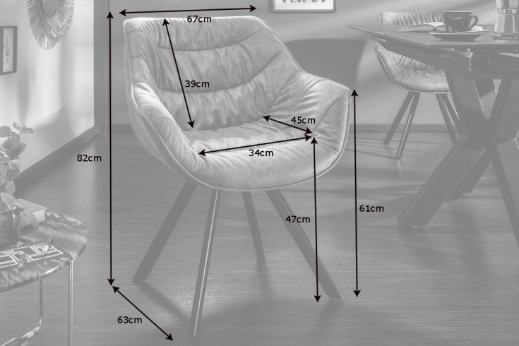THE DUTCH COMFORT design chair velvet retro style with armrests