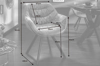 THE DUTCH COMFORT design chair velvet retro style with armrests