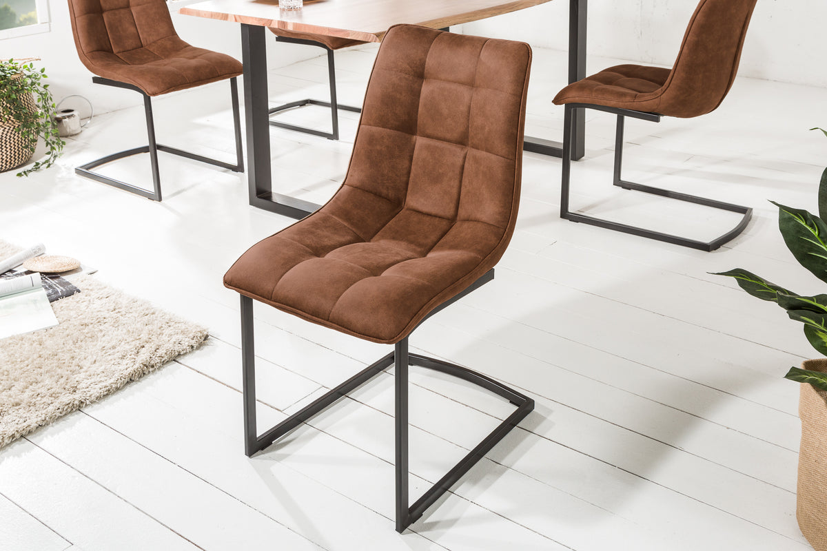 MIAMI Design Freischwinger Stuhl Metallgestell matt schwarz