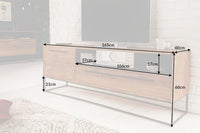 STRAIGHT Solid TV lowboard 165cm acacia wood natural black industrial style