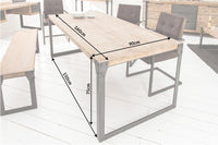 FACTORY Industrial Design Esstisch  160cm Akazie weiß gekälkt