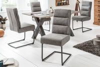 COMFORT Moderner Freischwinger Stuhl mit schwarzem Metall-Gestell