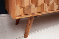 MYSTIC LIVING Massives Sideboard 145cm Akazie natur 3D Oberfläche Massivholz