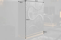 SCORPION Solid bar cabinet 141cm black mango wood with 3D carvings
