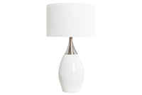 CARLA Moderne Tischlampe 60cm mit Leinenschirm
