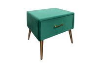 FAMOUS Retro Nachttisch 45cm Samt mit Schublade