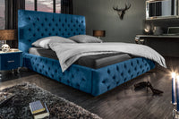 Kingsize Doppelbett PARIS Samt Chesterfield Design