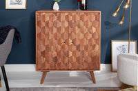 MYSTIC LIVING Massiver Barschrank 76cm Akazie 3D Oberfläche Massivholz
