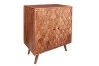 MYSTIC LIVING Massiver Barschrank 76cm Akazie 3D Oberfläche Massivholz