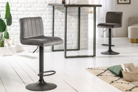 PORTLAND Drehbarer Retro Barhocker senfgelb Samt Barstuhl Hocker