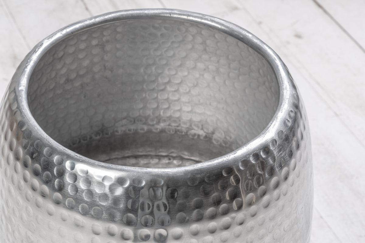 ORIENT handcrafted side table 36cm silver hammered design