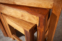 MONSOON Handgefertigte Beistelltische 3er Set 45cm Sheesham Holz