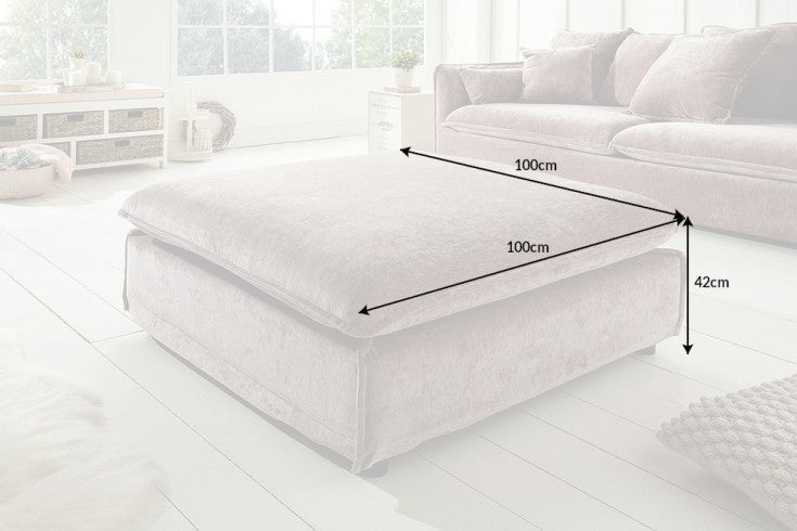 Großer Hussenhocker HEAVEN 100cm Samt Landhausstil