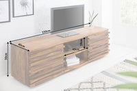 RELIEF Solid TV lowboard 150cm Sheesham wood with elaborate front