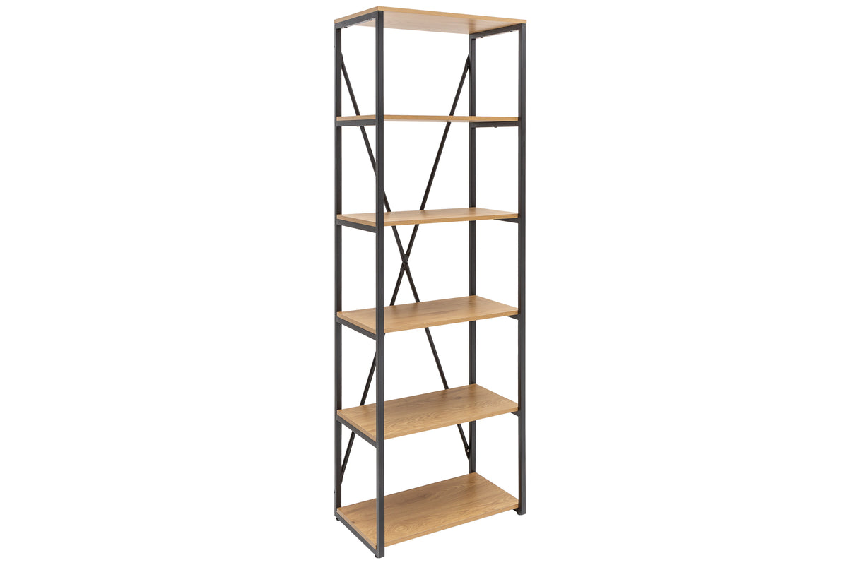 STUDIO Industrial Bücherregal 180cm Eichenoptik mit Metallgestell