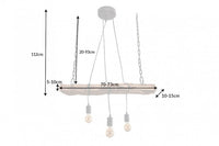 BARRACUDA Industrial hanging lamp 70cm recycled solid wood with 3 lights