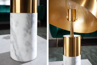 BURLESQUE Elegante Tischlampe 52cm gold mit grauem Marmorfuß
