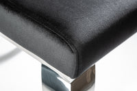 Eleganter Stuhl MODERN BAROCK schwarz Samt Stuhlbeine aus Edelstahl