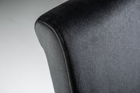 Eleganter Stuhl MODERN BAROCK schwarz Samt Stuhlbeine aus Edelstahl