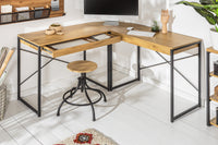 STUDIO Industrial corner desk 130cm oak look with drawers