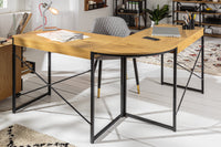 STUDIO Industrial corner desk 130cm oak look with drawers