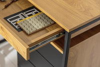 STUDIO Industrial corner desk 130cm oak look with drawers
