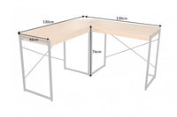 STUDIO Industrial corner desk 130cm oak look with drawers