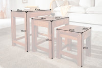 MONSOON Handgefertigte Beistelltische 3er Set 45cm Sheesham Holz