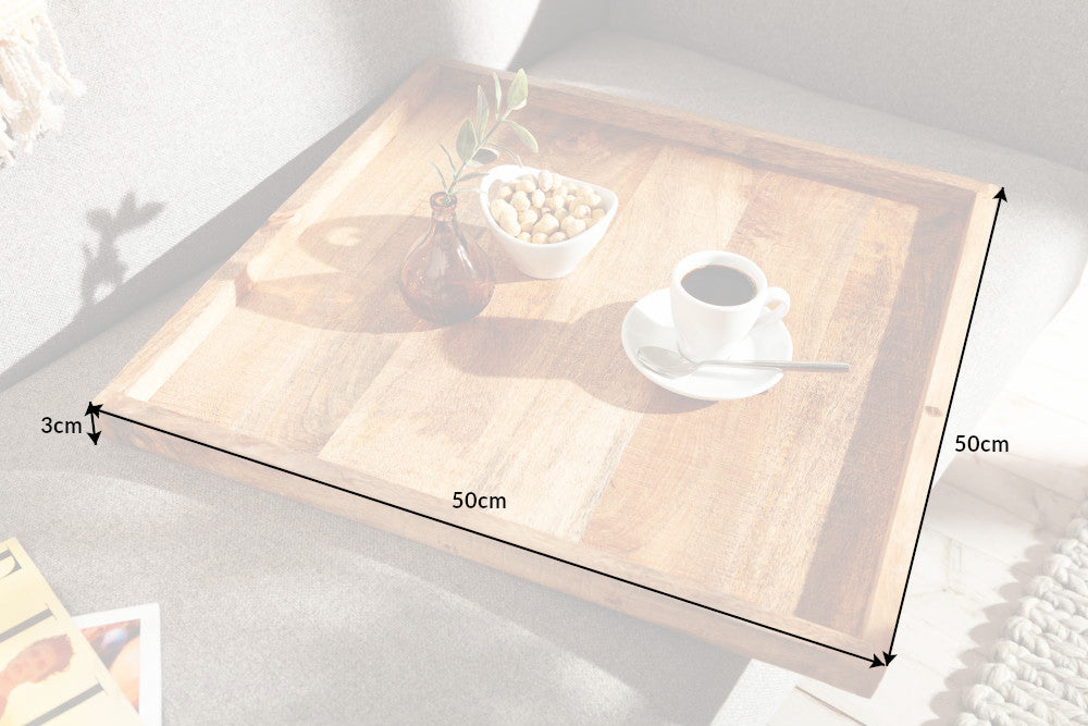 Massives Tablett MAKASSAR 50cm Mangoholz Servierbrett