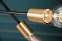 Elegante Stehlampe VARIATION 193cm schwarz gold mit sechs schwenkbaren Leuchten