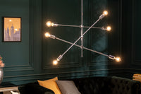 Elegante Hängelampe VARIATION 128cm silber mit sechs schwenkbaren Leuchten