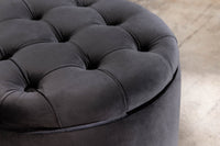 Eleganter Hocker MODERN BAROCK 50 cm Samt Aufbewahrungkorb