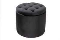Eleganter Hocker MODERN BAROCK 50 cm Samt Aufbewahrungkorb
