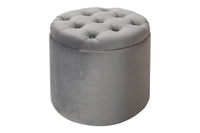 Eleganter Hocker MODERN BAROCK 50 cm Samt Aufbewahrungkorb