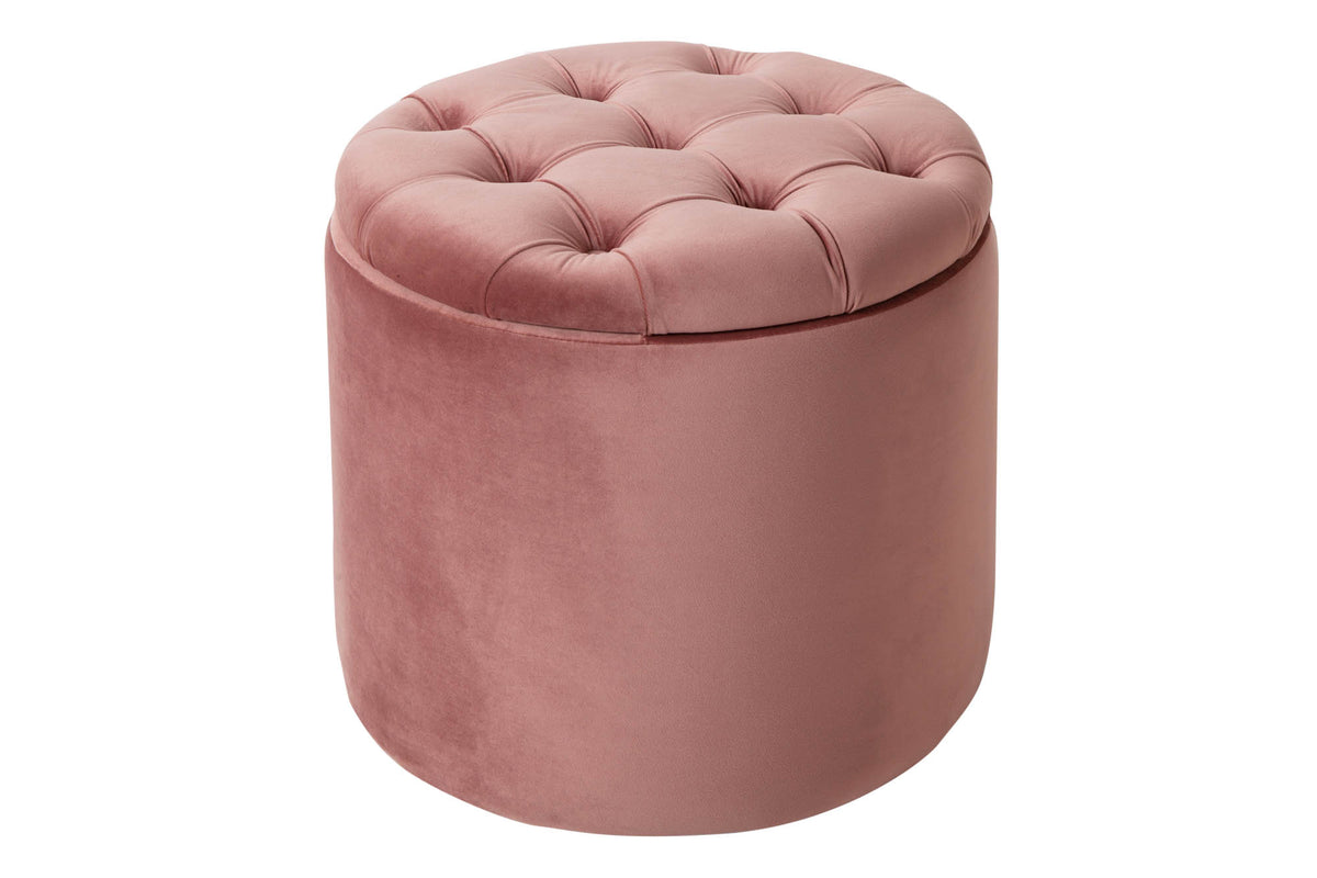 Eleganter Hocker MODERN BAROCK 50 cm Samt Aufbewahrungkorb