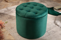Eleganter Hocker MODERN BAROCK 50 cm Samt Aufbewahrungkorb