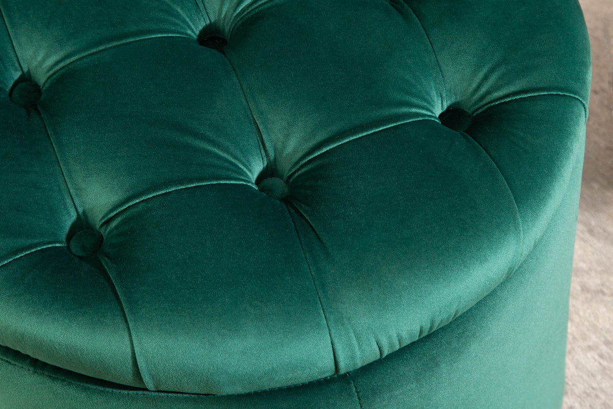 Eleganter Hocker MODERN BAROCK 50 cm Samt Aufbewahrungkorb