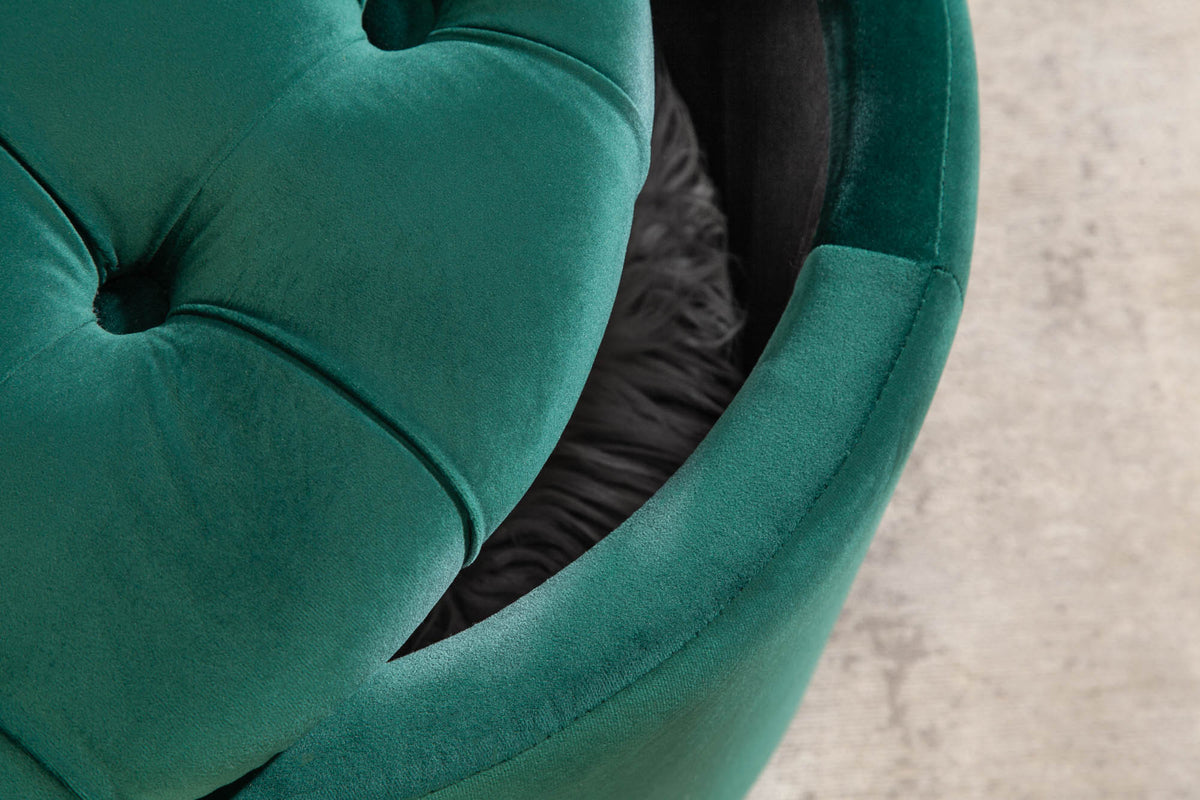 Eleganter Hocker MODERN BAROCK 50 cm Samt Aufbewahrungkorb