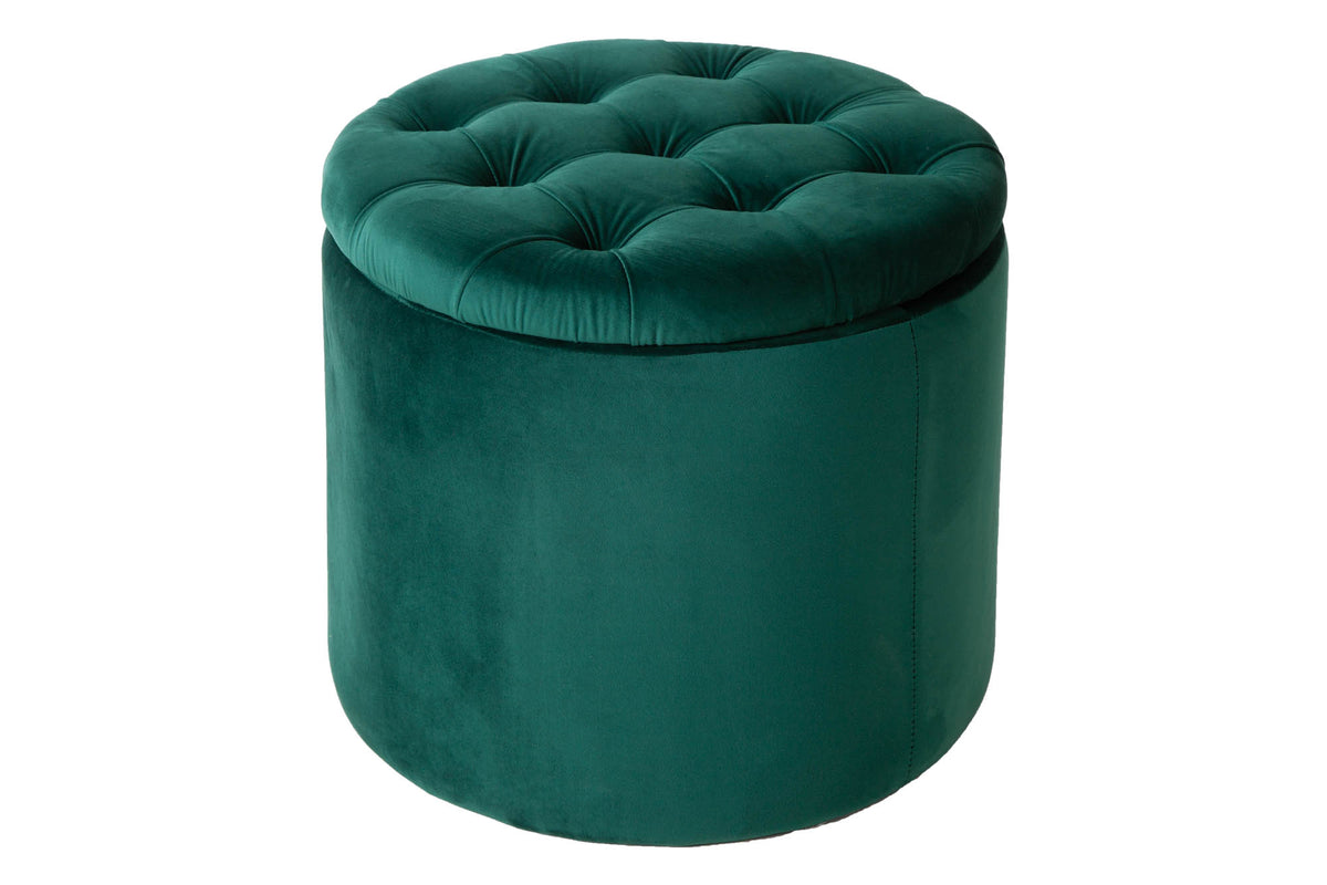 Eleganter Hocker MODERN BAROCK 50 cm Samt Aufbewahrungkorb