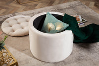 Eleganter Hocker MODERN BAROCK 50 cm Samt Aufbewahrungkorb
