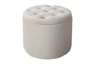 Eleganter Hocker MODERN BAROCK 50 cm Samt Aufbewahrungkorb