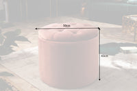 Eleganter Hocker MODERN BAROCK 50 cm Samt Aufbewahrungkorb