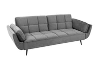 BOUTIQUE Retro Schlafsofa 213cm Samt 3-Sitzer mit schwarzen Füßen