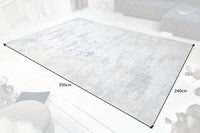 ABSTRAKT Design Teppich XXL 350x240m grau blau Baumwolle
